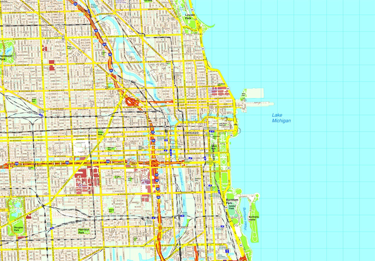 Chicago eps map vector