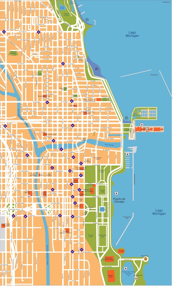 Chicago eps illustrator vector map