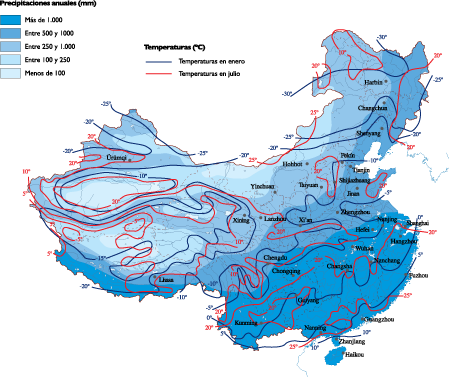 China Climate eps map vector