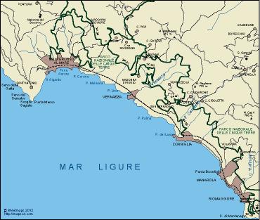 Cinque Terre EPS map vector