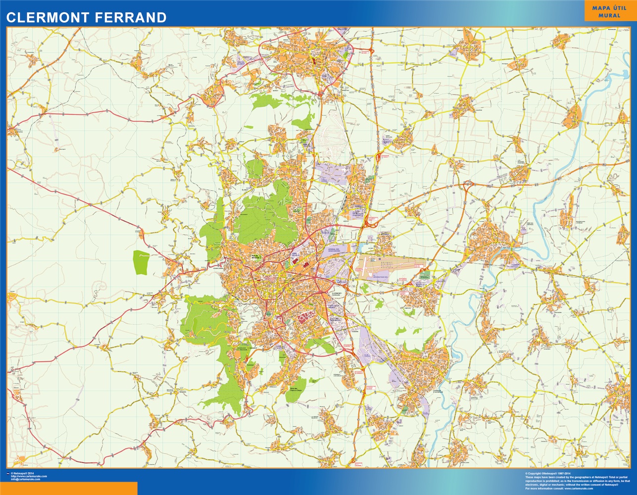 Clermont ferrand carte illustrator eps