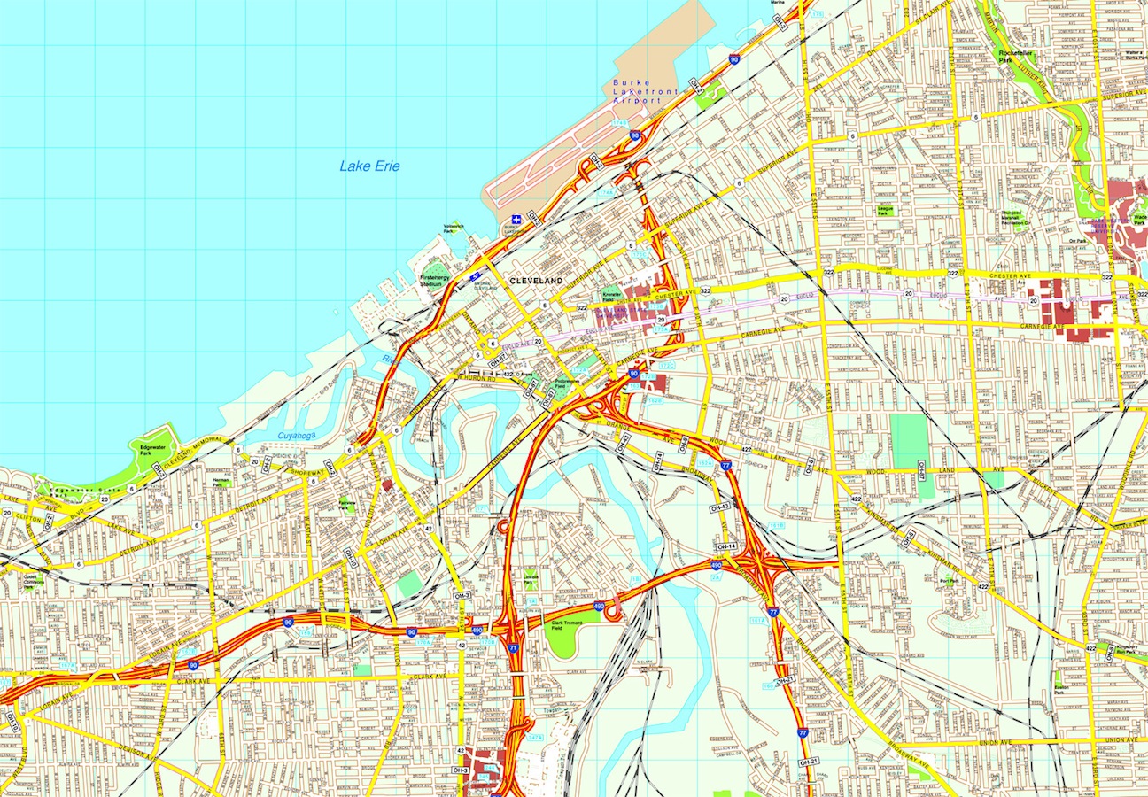 Cleveland eps map vector