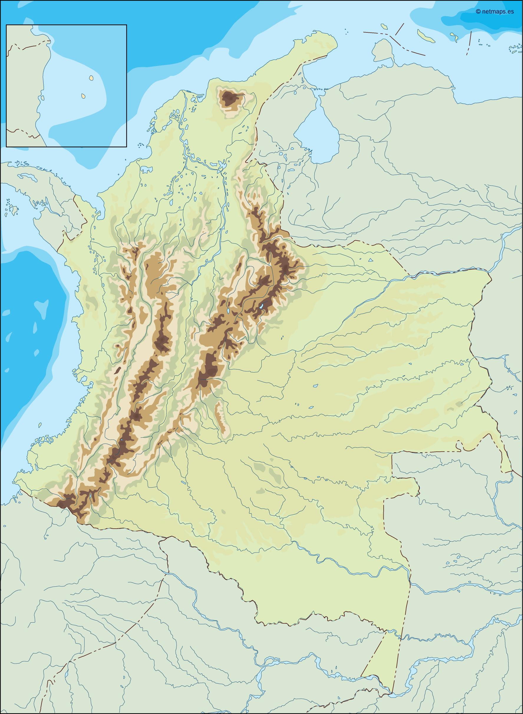 Colombia illustrator eps map vector
