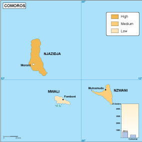 Comoros economic eps map vector