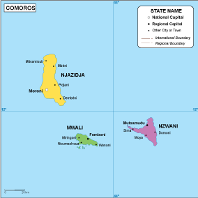 Comoros EPS map vector