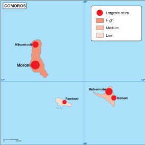 Comoros population eps map vector
