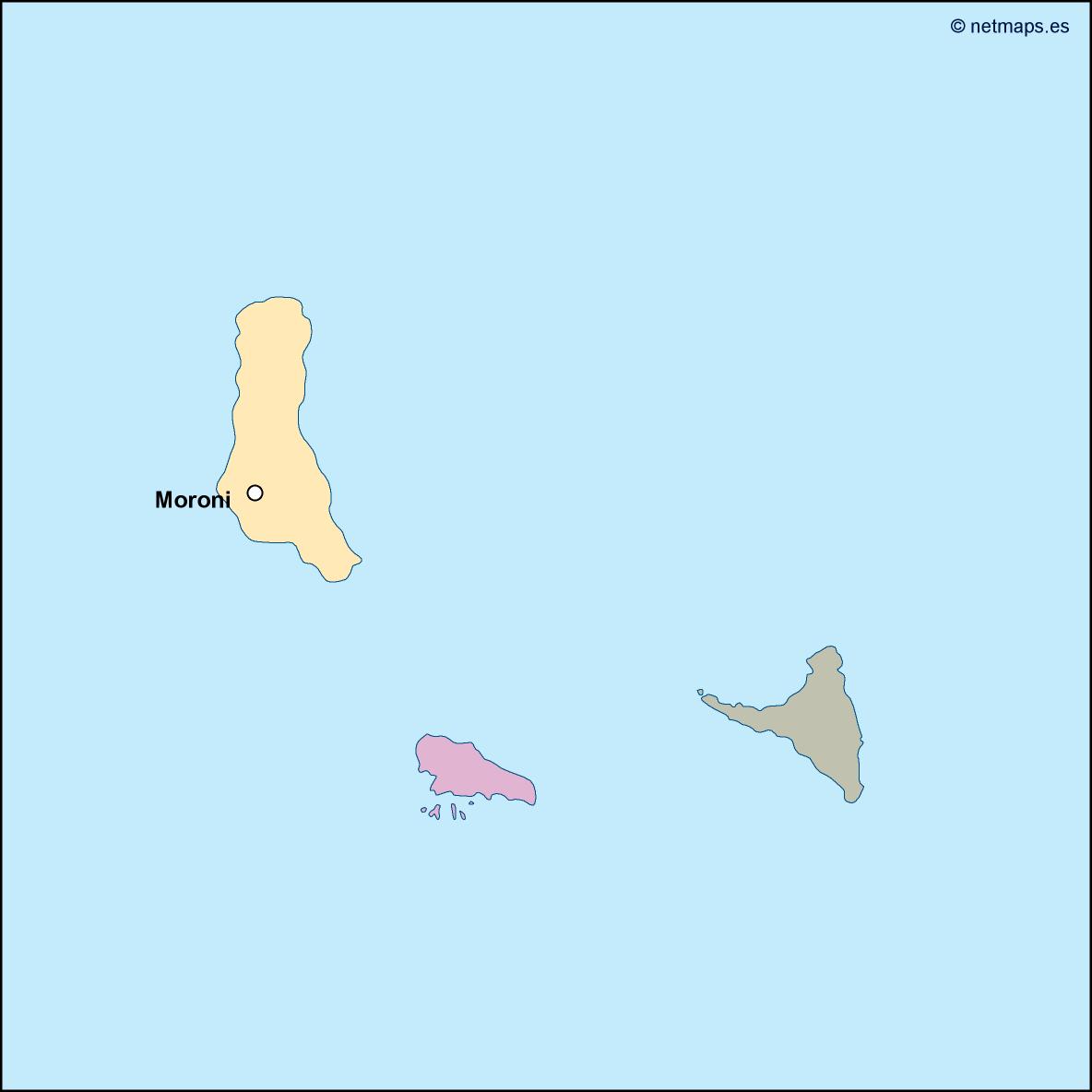 Comoros eps map vector