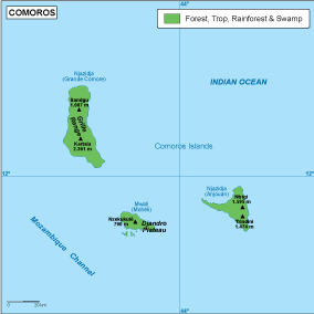 Comoros vegetation eps map vector