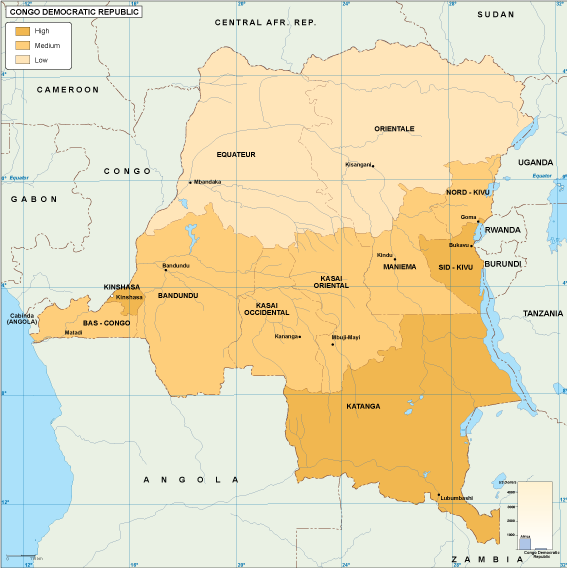 Congo Dem Rep economic eps map vector