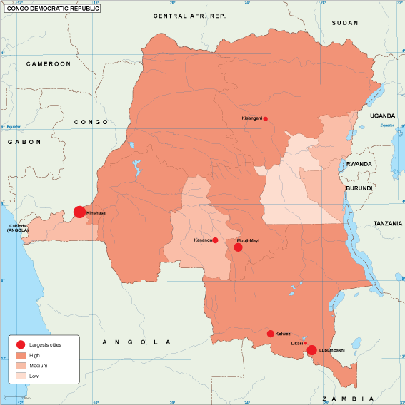 Congo Dem Rep population eps map vector