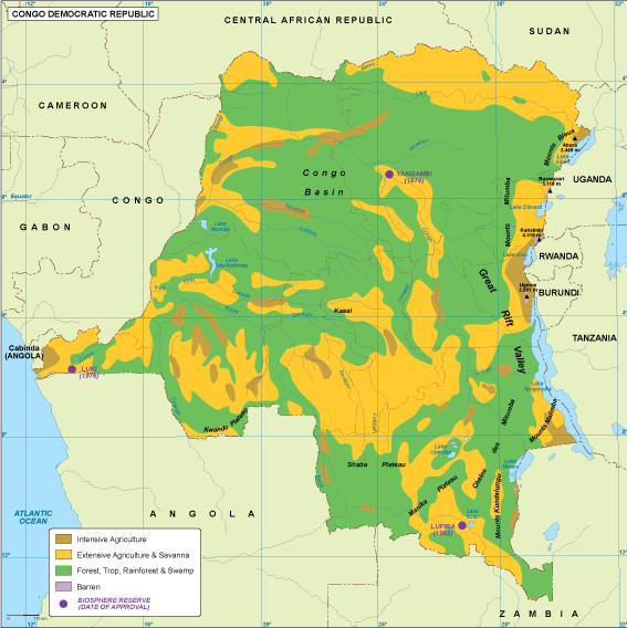 Congo Dem Rep vegetation eps map vector