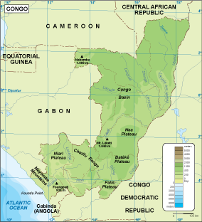 Congo physical eps map vector
