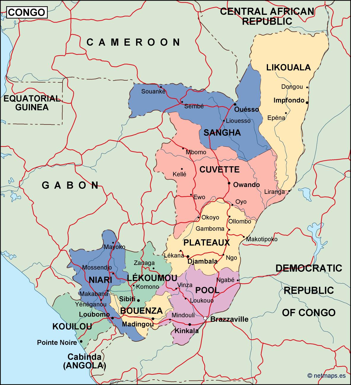Congo political eps map vector