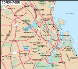 Copenhagen city eps map vector
