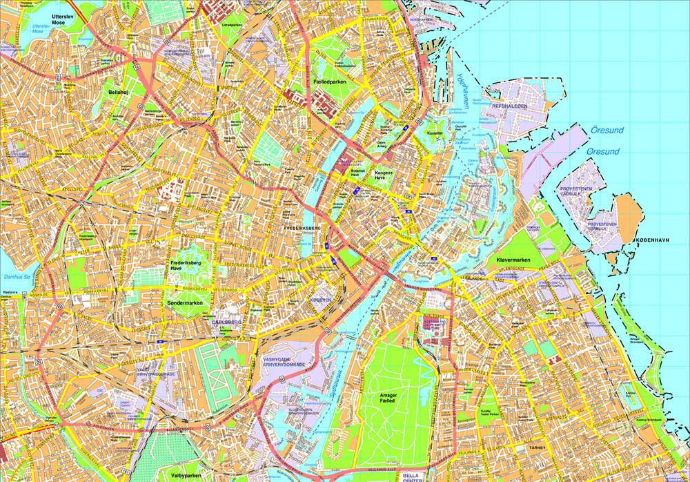 Copenhagen eps map vector