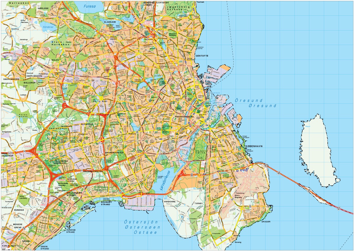 Copenhaguen eps map vector