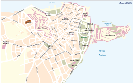 Corfu eps map vector