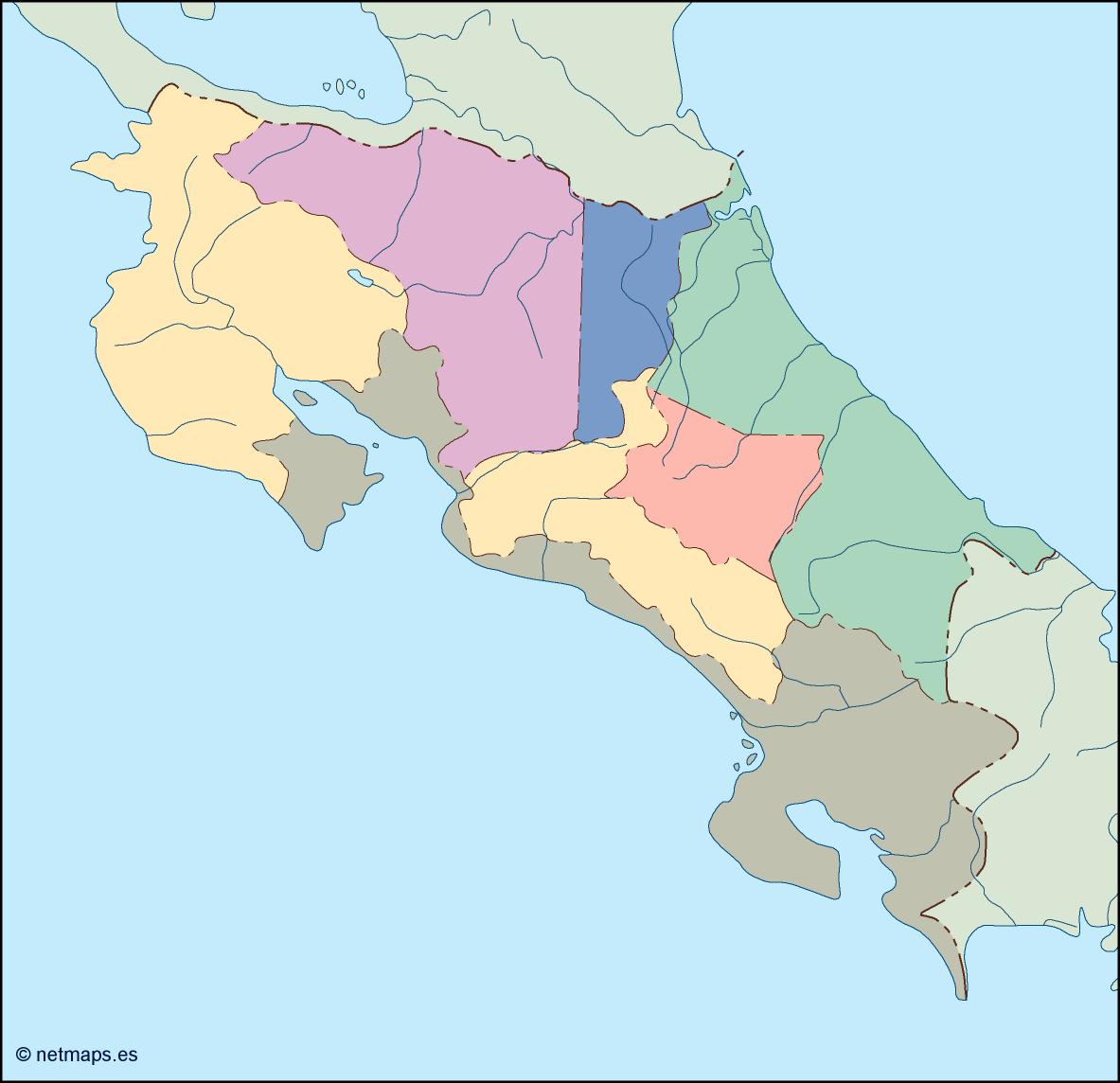 Costa rica blind eps map vector