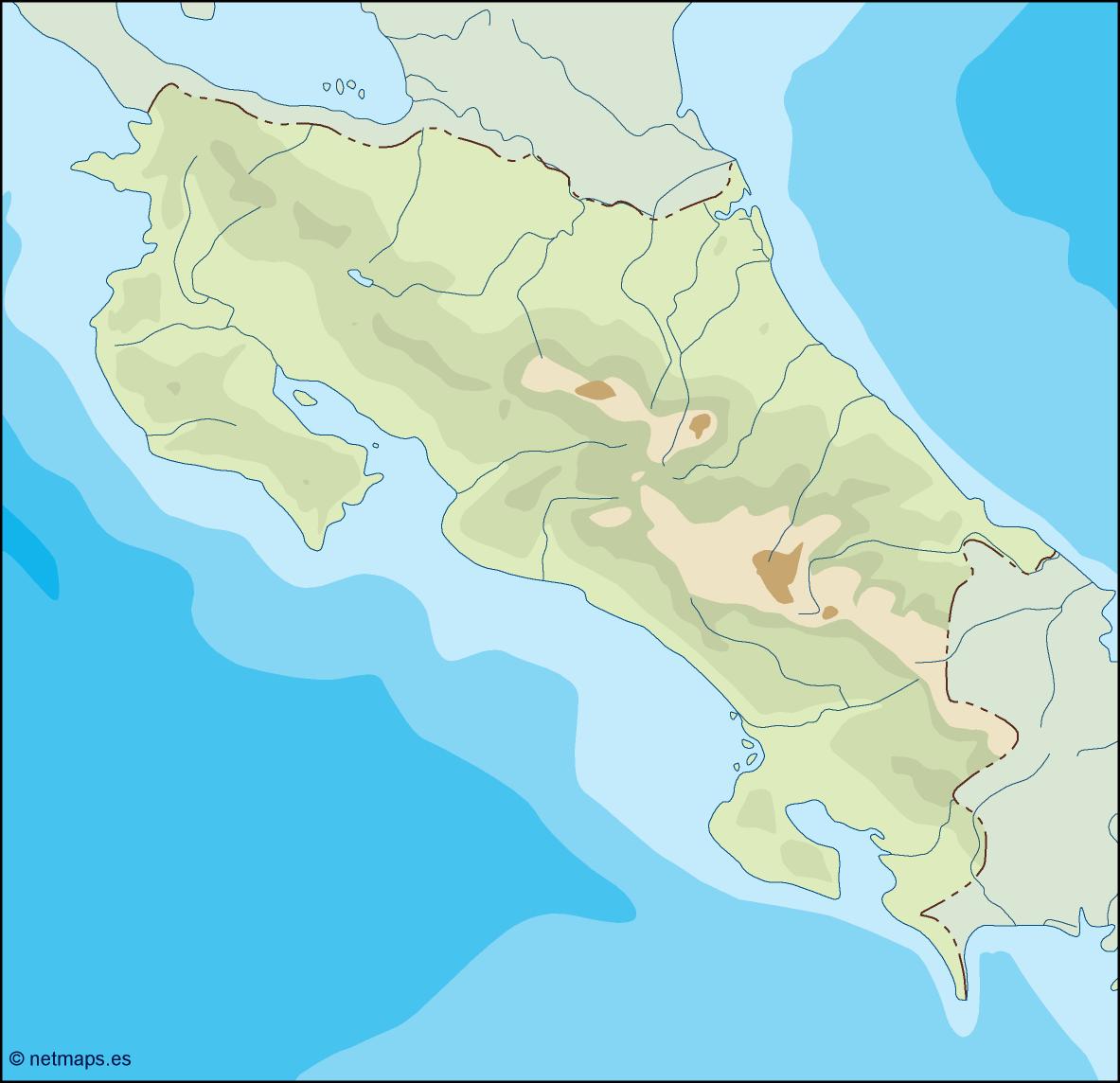 Costa rica illustrator eps map vector