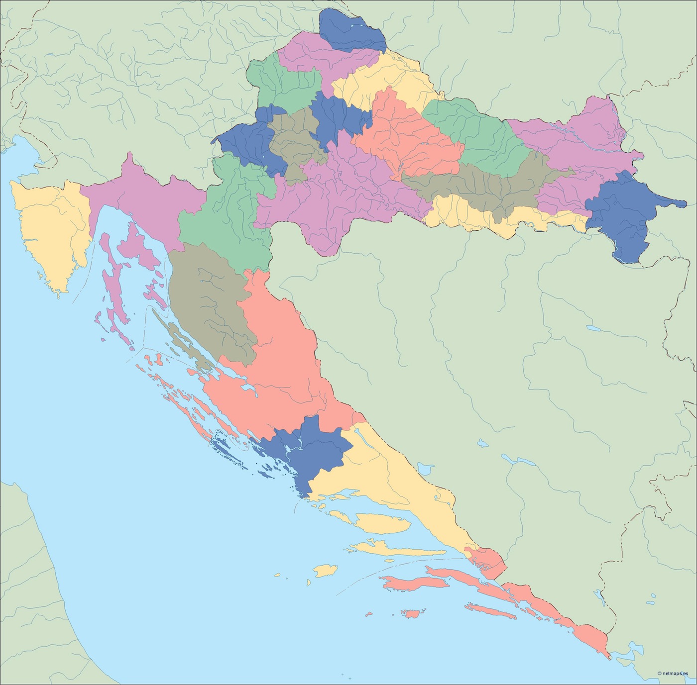 Croatia blind eps map vector