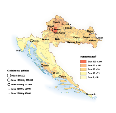 Croatia Population eps map vector