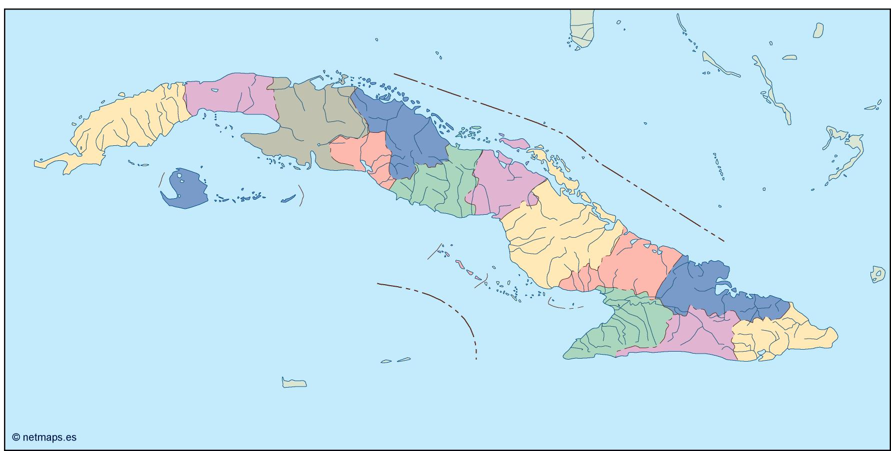 Cuba blind eps map vector