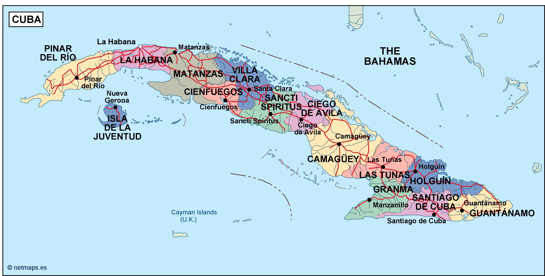 Cuba political eps map vector