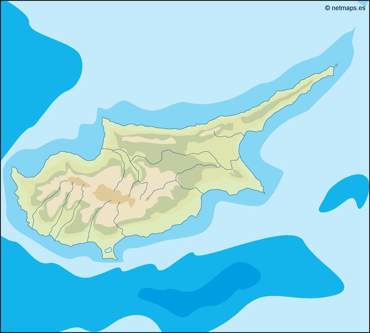 Cyprus illustrator eps map vector