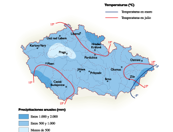 Czech Republic Climate eps map vector