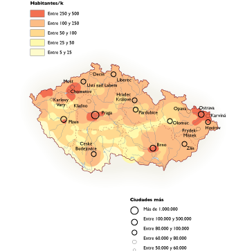 Czech Republic Population eps map vector