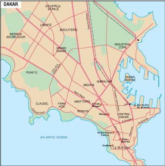 Dakar city eps map vector