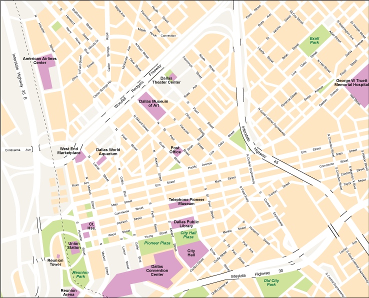 Dallas city eps map vector eps map vector
