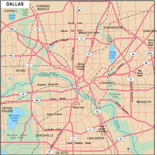 Dallas city eps map vector