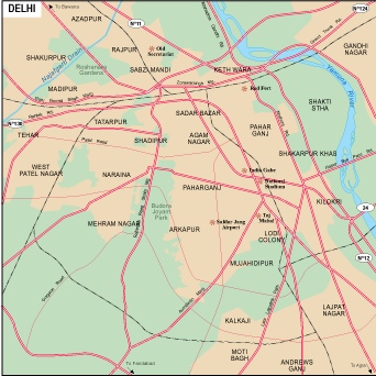 Delhi city eps map vector