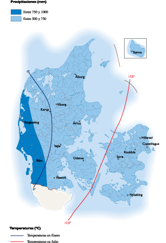 Denmark Climate eps map vector