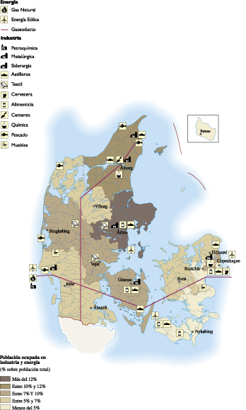 Denmark Economic eps map vector