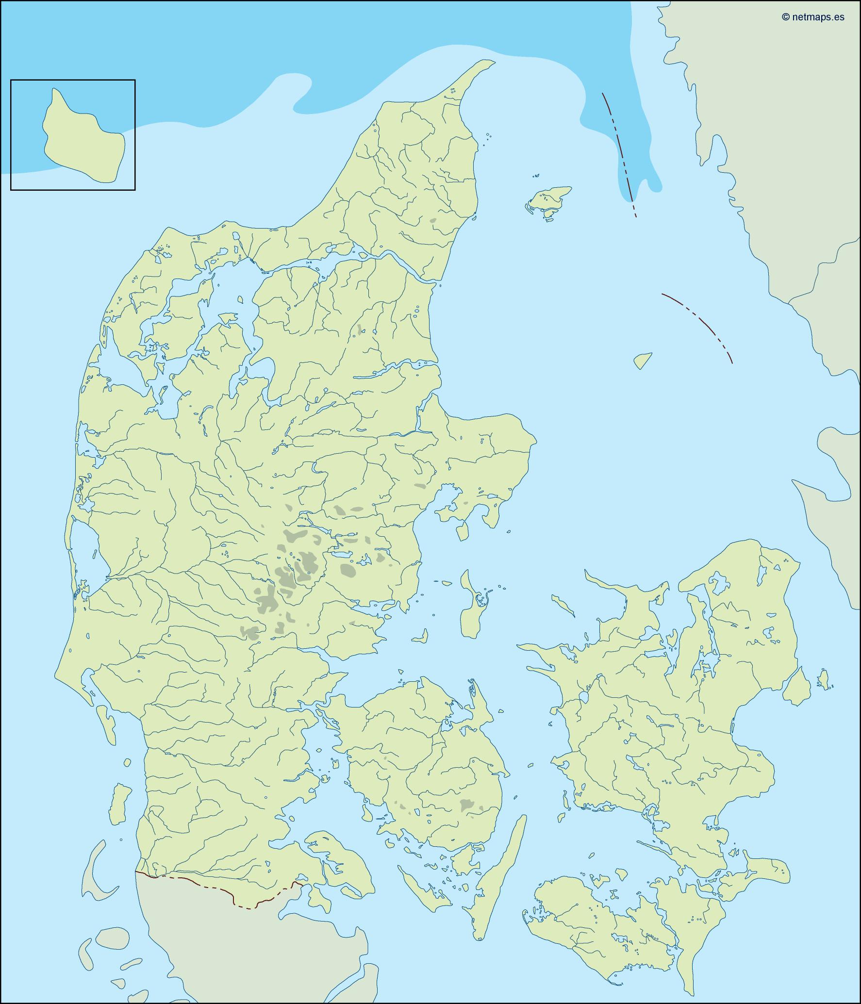 Denmark illustrator eps map vector