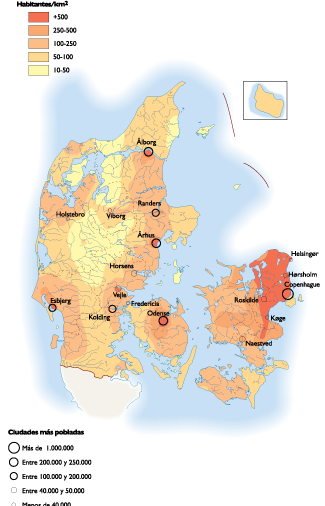 Denmark Population eps map vector