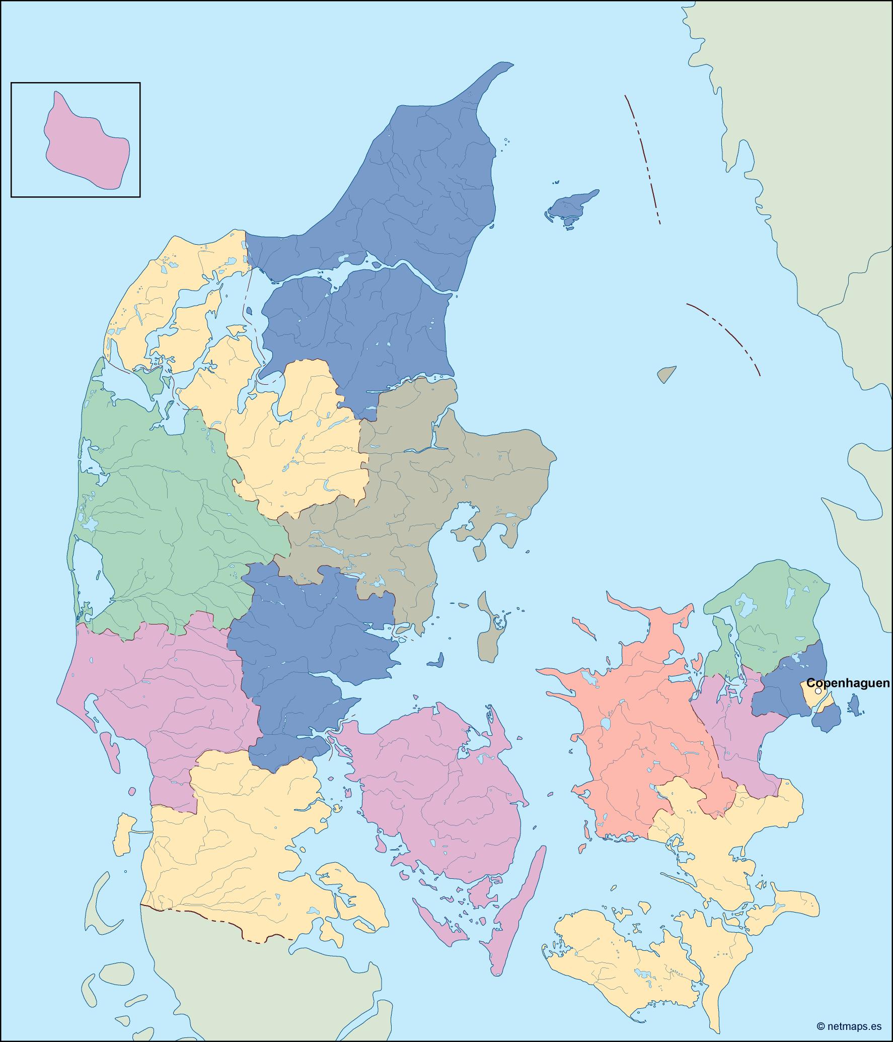 Denmark eps map vector