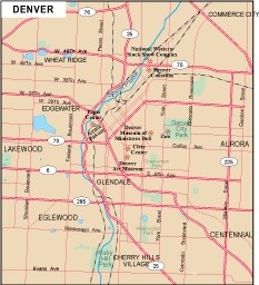 Denver city eps map vector