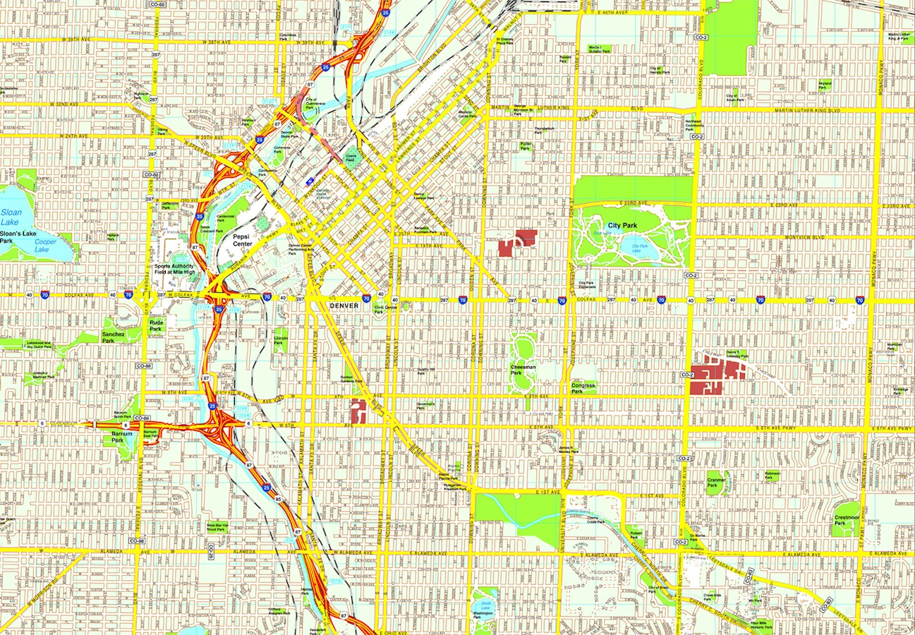 Denver eps map vector