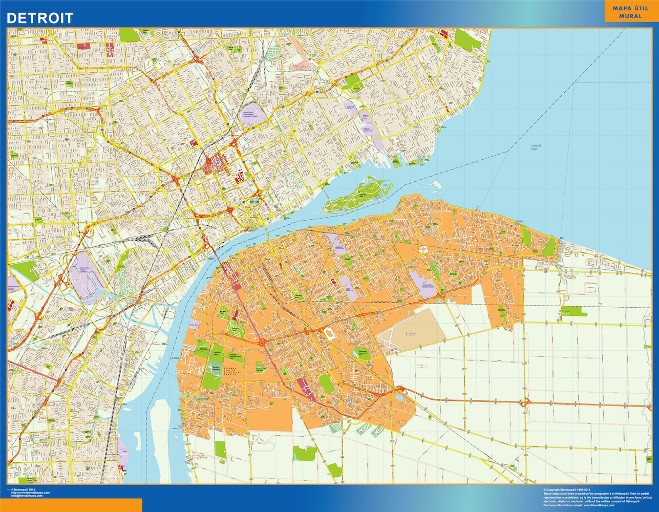 Detroit eps map vector