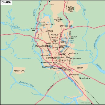 Dhaka city eps map vector