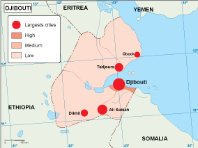Djibouti population eps map vector
