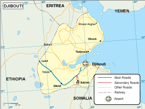 Djibouti transportation eps map vector