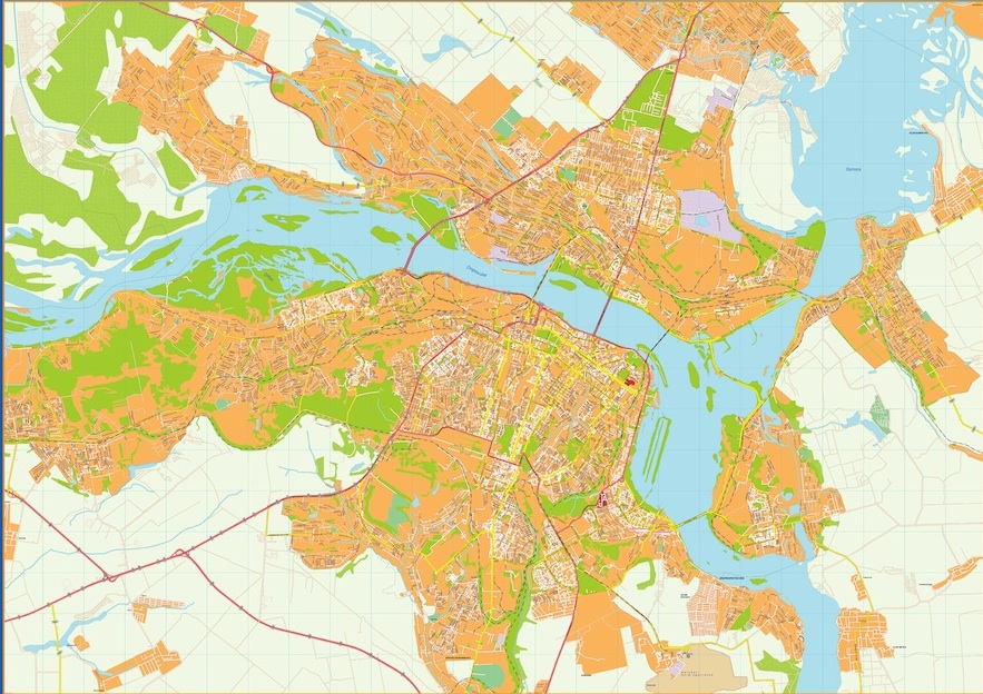 Dnipropetrovsk Illustrator eps map vector