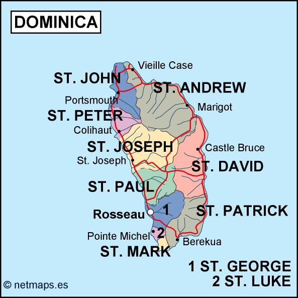 Dominica political eps map vector
