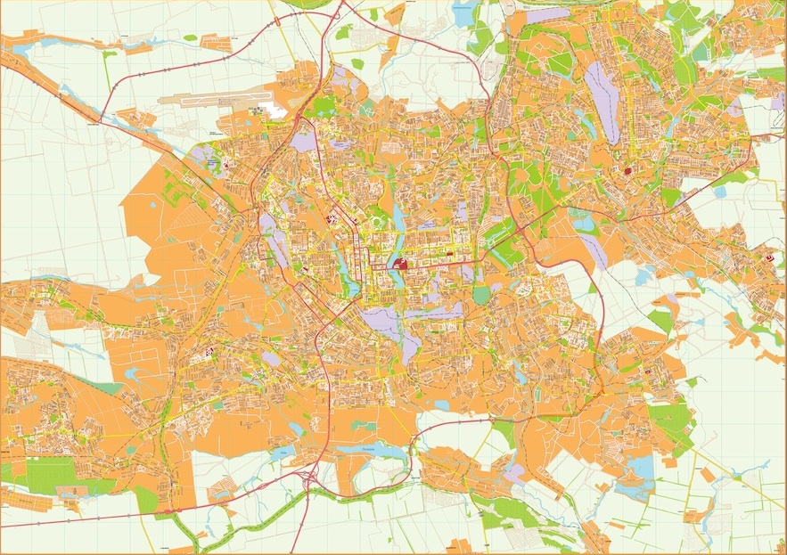 Donetsk Illustrator eps map vector