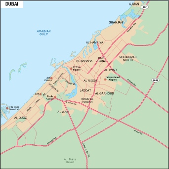 Dubai city eps map vector