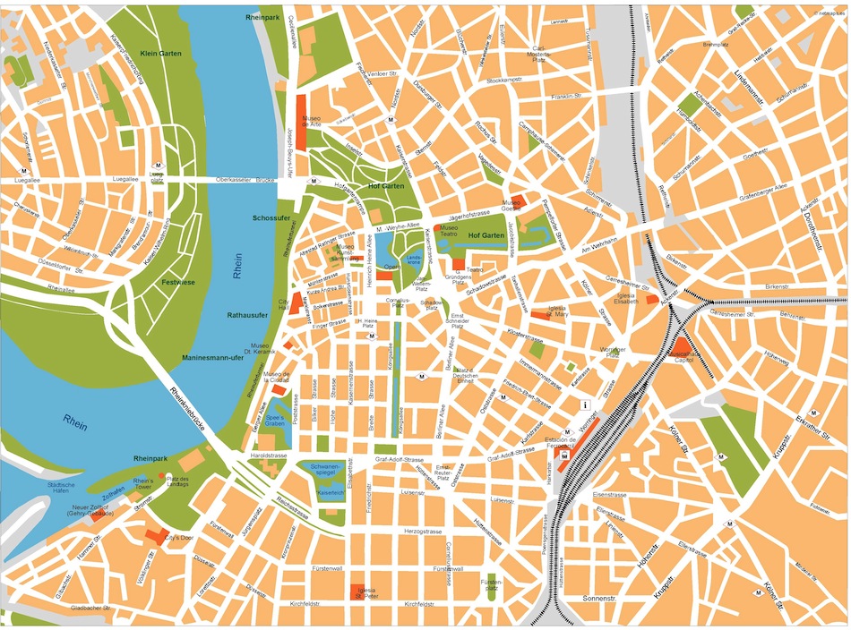 Dusseldorf eps illustrator vector map